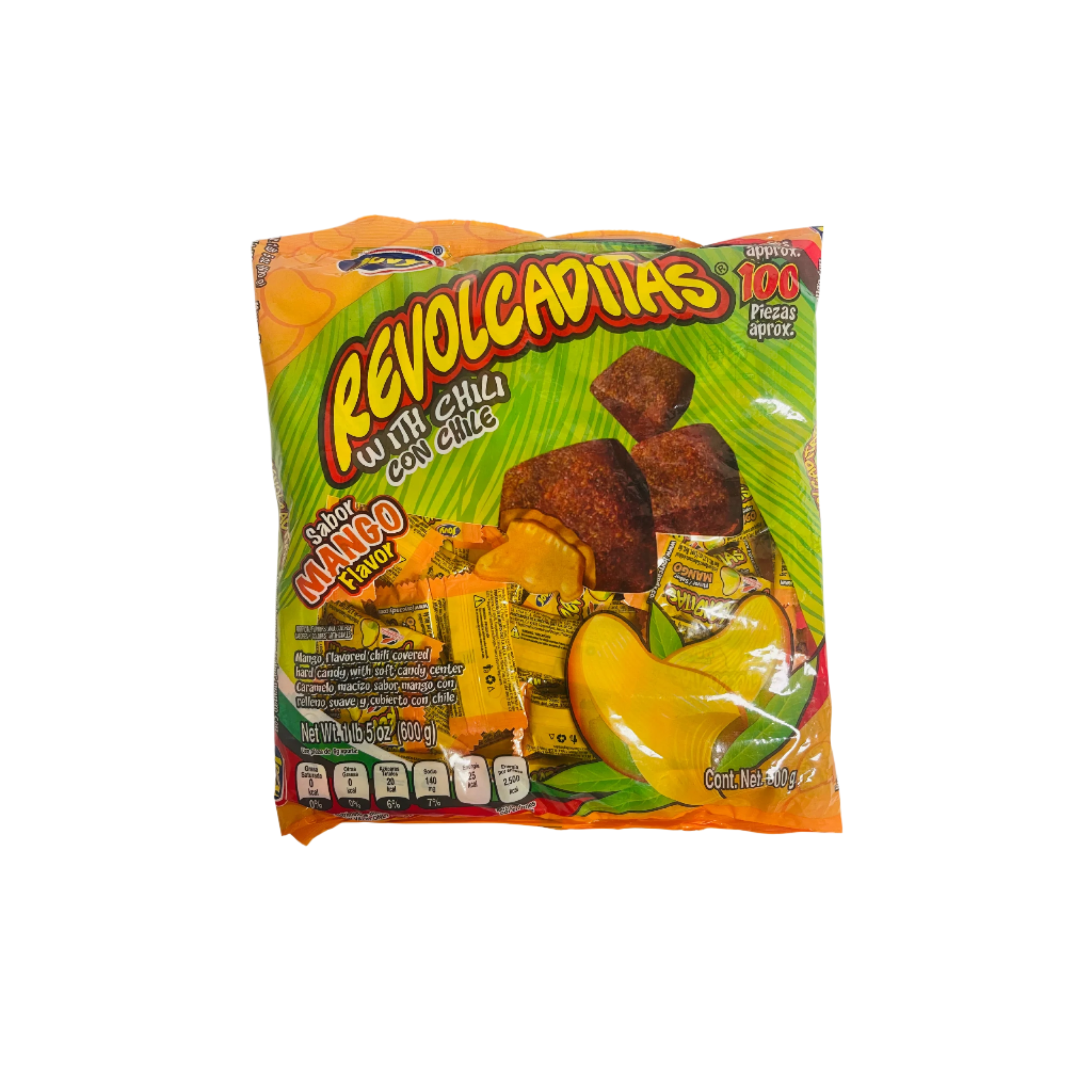 Mango flavored chili covered hard candy with soft center